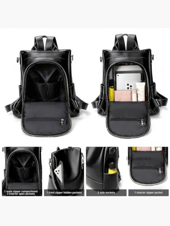 Women\'s Anti-theft Fashion Backpack Purse Pu Leather Lightweight main image 4